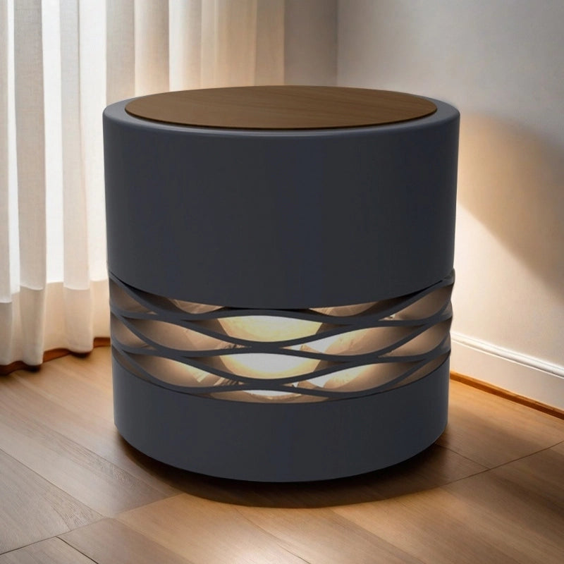 Outdoor Versatile Cylinder Low Light Stool Front View