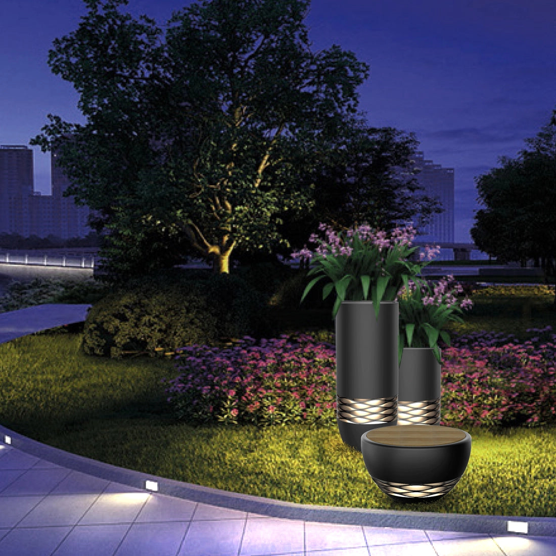 plant pot uplighters Rueelight